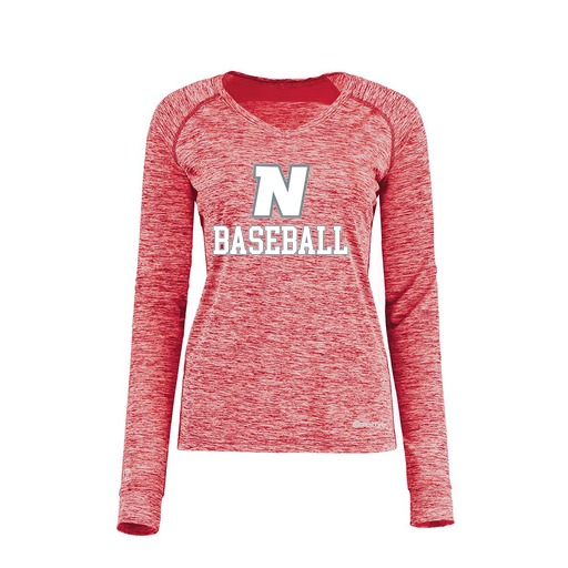 [222770.T20.XS-LOGO2] Ladies Electric Long Sleeve Shirt (Female Adult XS, Red, Logo 2)