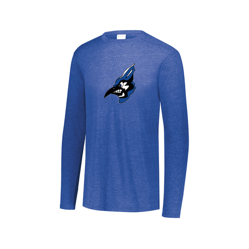 [FTLCUBRY-AXS-LOGO3] Decker Men's Tri-Blend T-Shirt - Long Sleeve (Adult XS, Royal, Logo 3)
