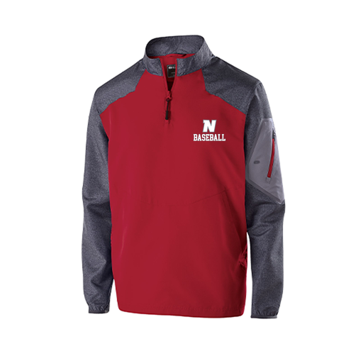 [229155.H01.XS-LOGO2] Men's Raider LS Pullover (Adult XS, Red, Logo 2)
