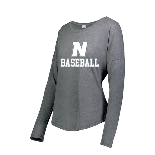 [FTLCUBGY-FAXS-LOGO2] Decker Women's Tri-Blend T-Shirt - Long Sleeve (Female Adult XS, Gray, Logo 2)